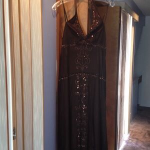 Brown halter top evening dress Sz 6 Laundry